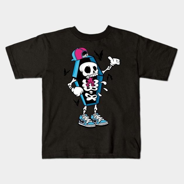 Comic - Coffin Swag Skull - Dark Kids T-Shirt by ShirzAndMore